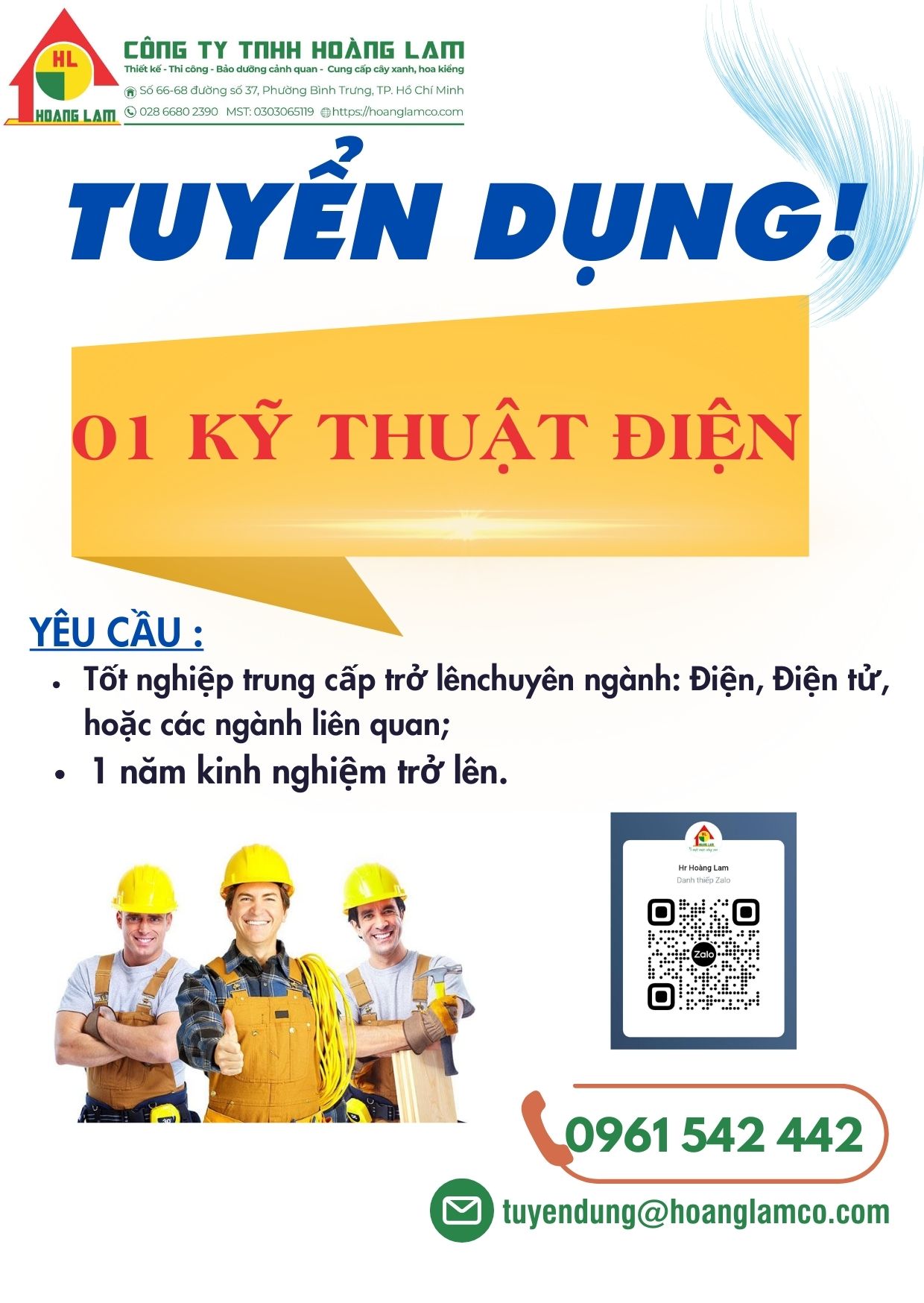 Tuyển dụng Nhân viên Kỹ thuật điện - Hệ thống tưới