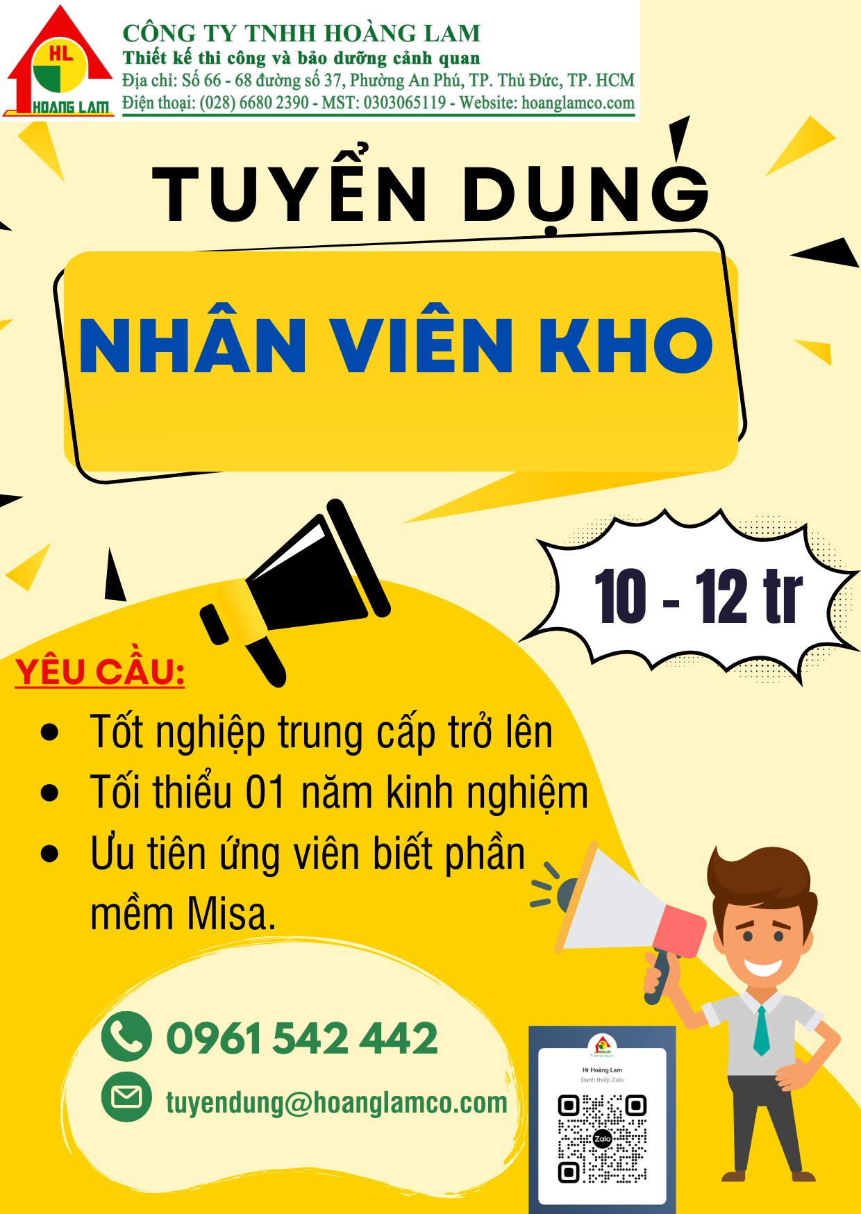 Tuyển dụng nhân viên kho